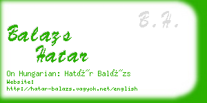 balazs hatar business card